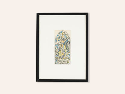 KIRCHENFENSTER (SET), KOLORIERTE SKIZZEN AUF PAPIER, 39 X 88 CM