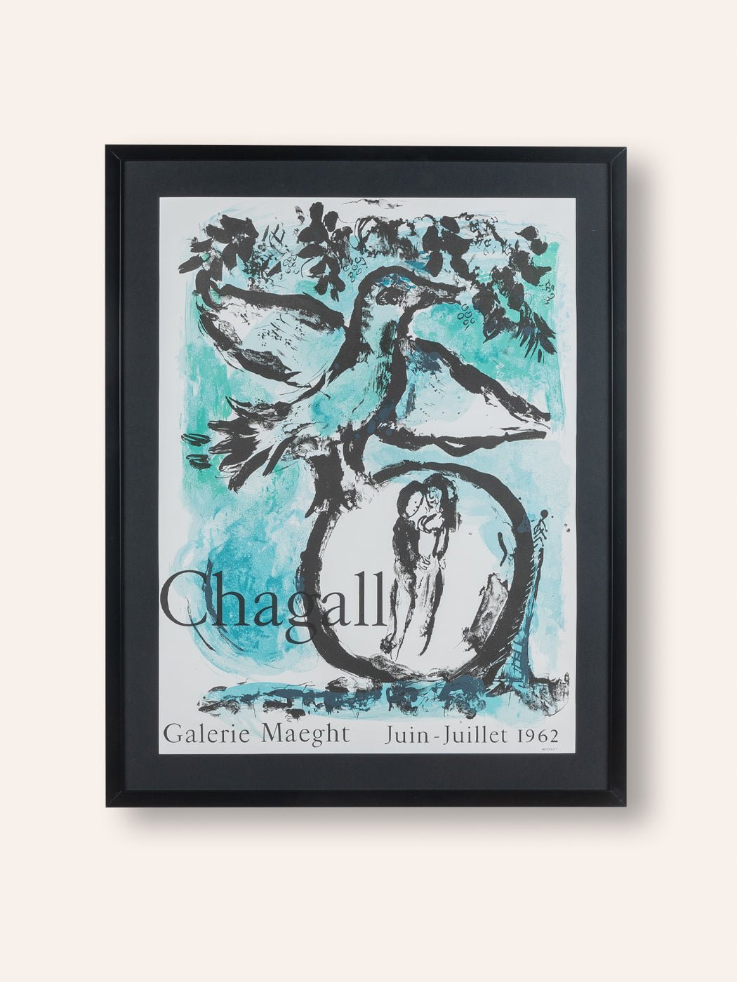 Chagall, Lithographie Ausstellungsposter, 65 x 82 cm - Mid Century Friends - Vintage - Retro - Mid Century