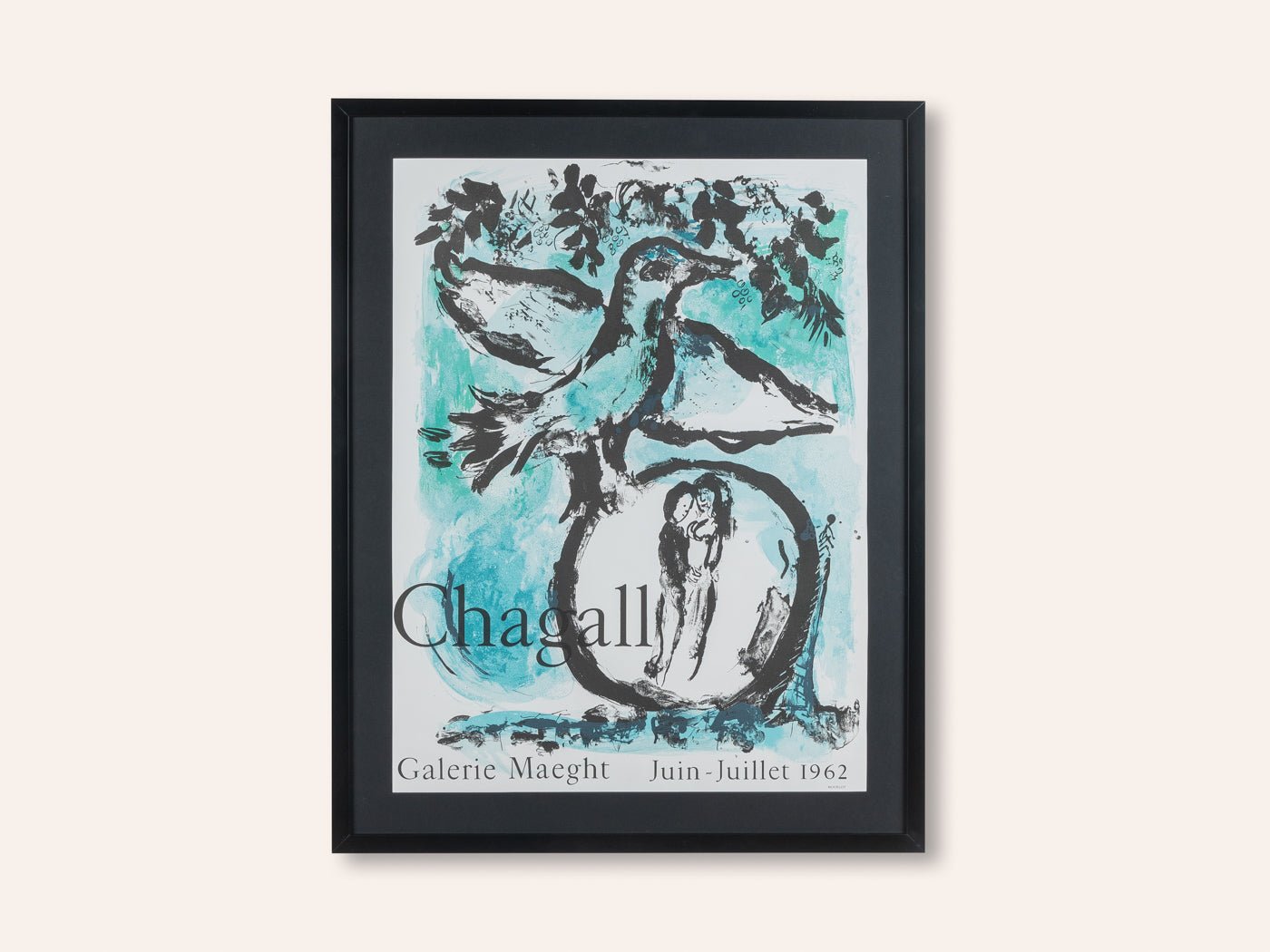 Chagall, Lithographie Ausstellungsposter, 65 x 82 cm - Mid Century Friends - Vintage - Retro - Mid Century