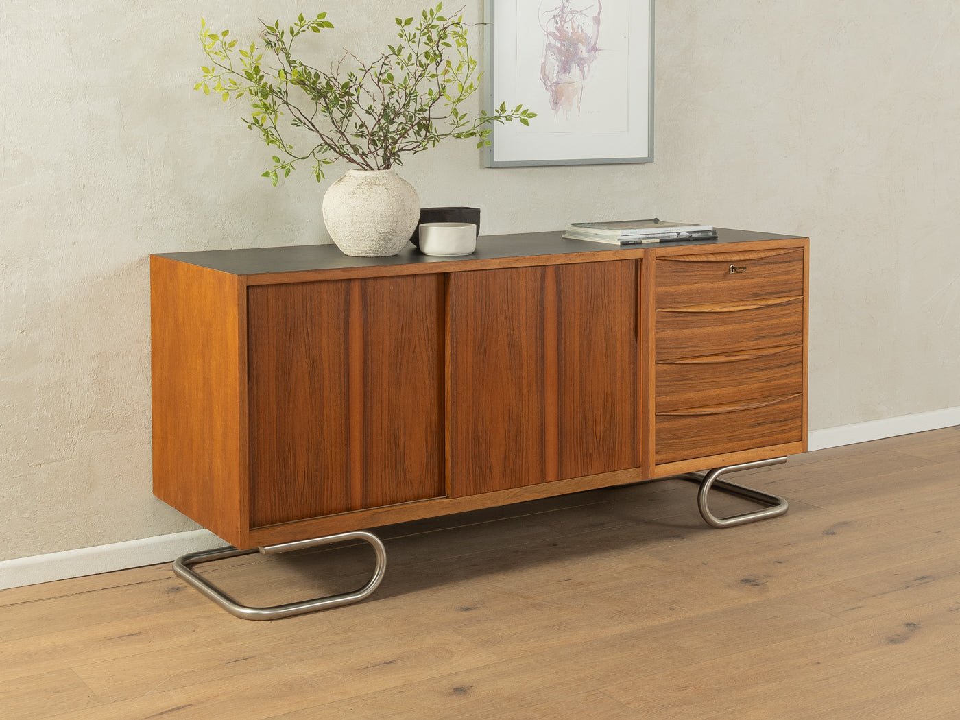 Edelstahlfüße im Bauhaus Design, Sideboard - Mid Century Friends - Vintage - Retro - Mid Century