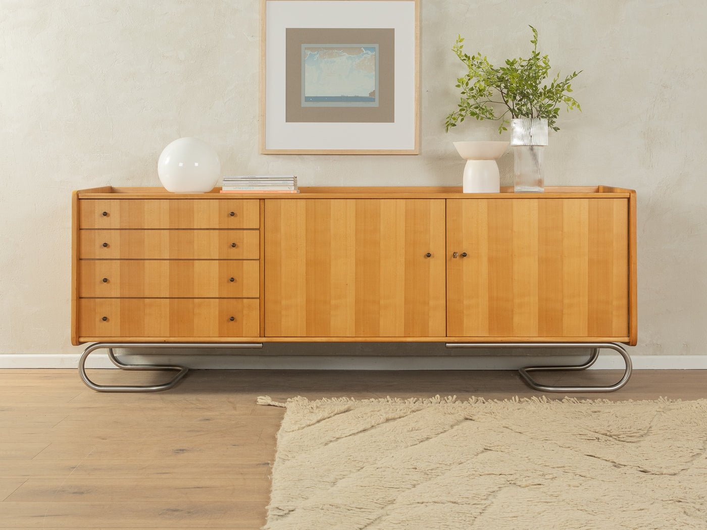 Edelstahlfüße im Bauhaus Design, Sideboard - Mid Century Friends - Vintage - Retro - Mid Century