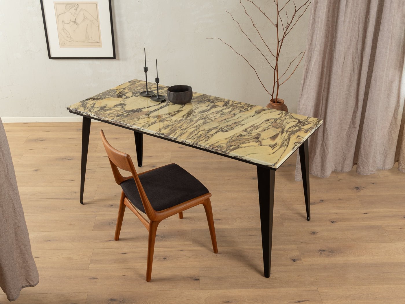Einzigartiger Marmor Schreibtisch - Mid Century Friends - Vintage - Retro - Mid Century