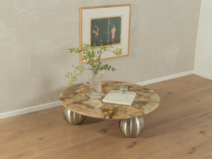 Exklusiver Onyxmarmor Couchtisch, Ø 100 cm - Mid Century Friends - Vintage - Retro - Mid Century