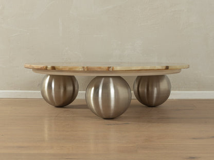 Exklusiver Onyxmarmor Couchtisch, Ø 100 cm - Mid Century Friends - Vintage - Retro - Mid Century