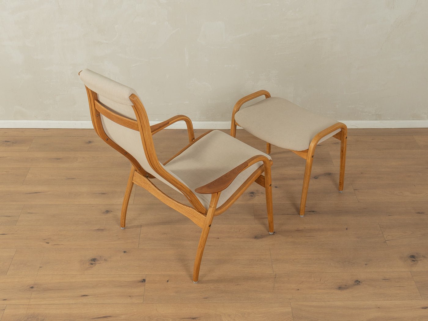 LAMINO Sessel mit Hocker, Yngve Ekström - Mid Century Friends - Vintage - Retro - Mid Century