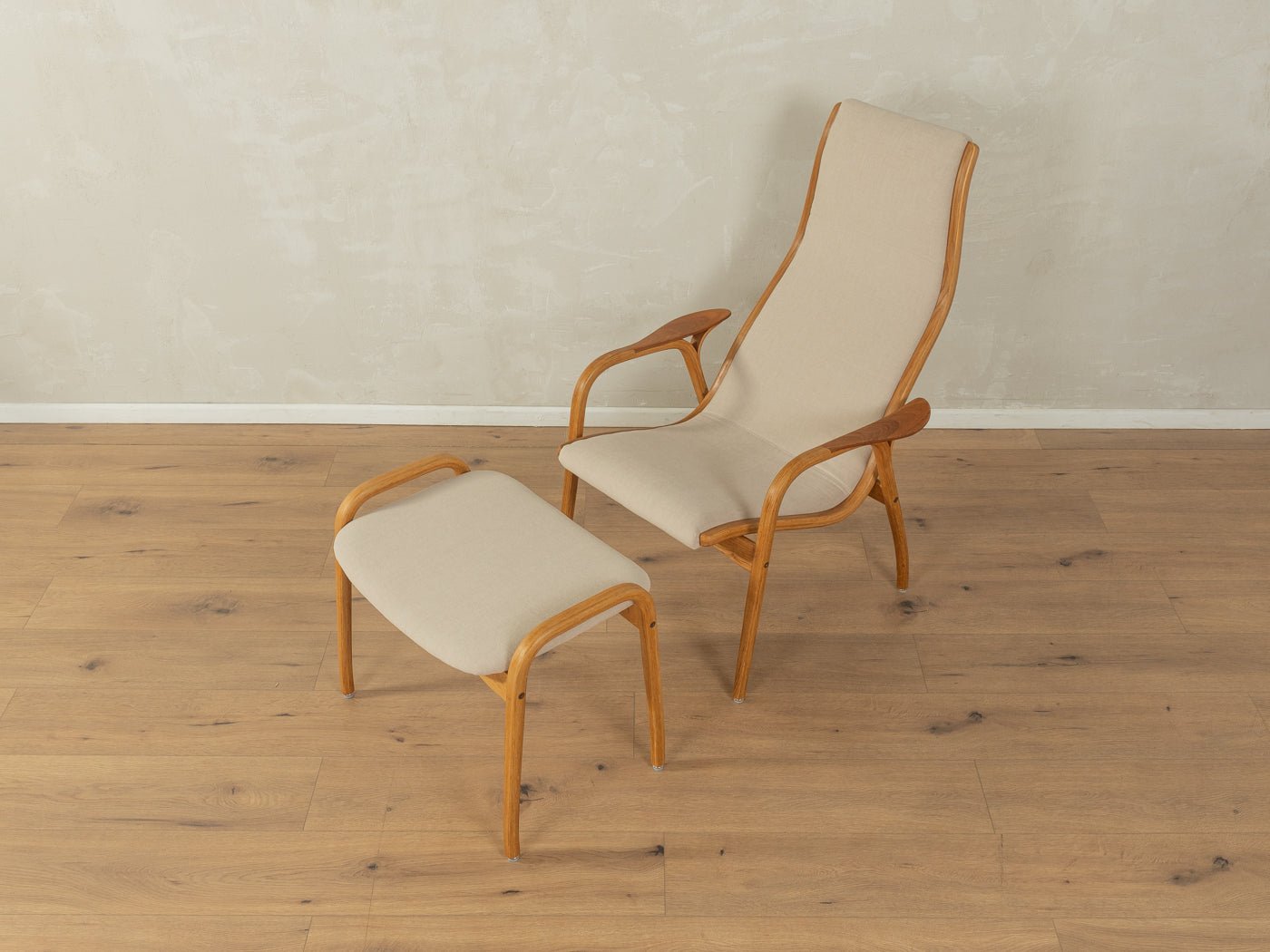 LAMINO Sessel mit Hocker, Yngve Ekström - Mid Century Friends - Vintage - Retro - Mid Century