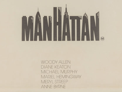 Manhattan, Woody Allen, Filmposter, 44 x 86 cm - Mid Century Friends - Vintage - Retro - Mid Century
