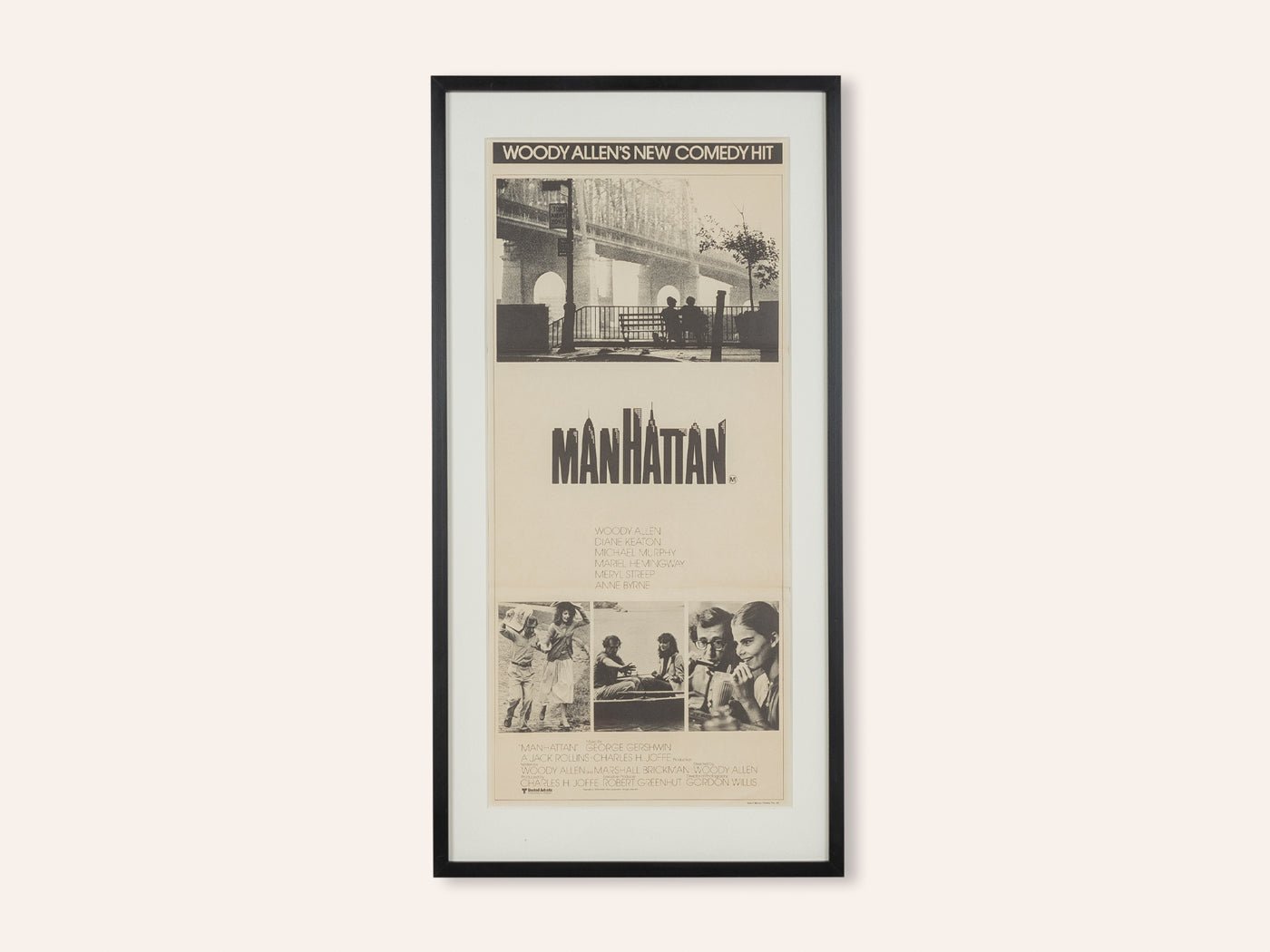 Manhattan, Woody Allen, Filmposter, 44 x 86 cm - Mid Century Friends - Vintage - Retro - Mid Century