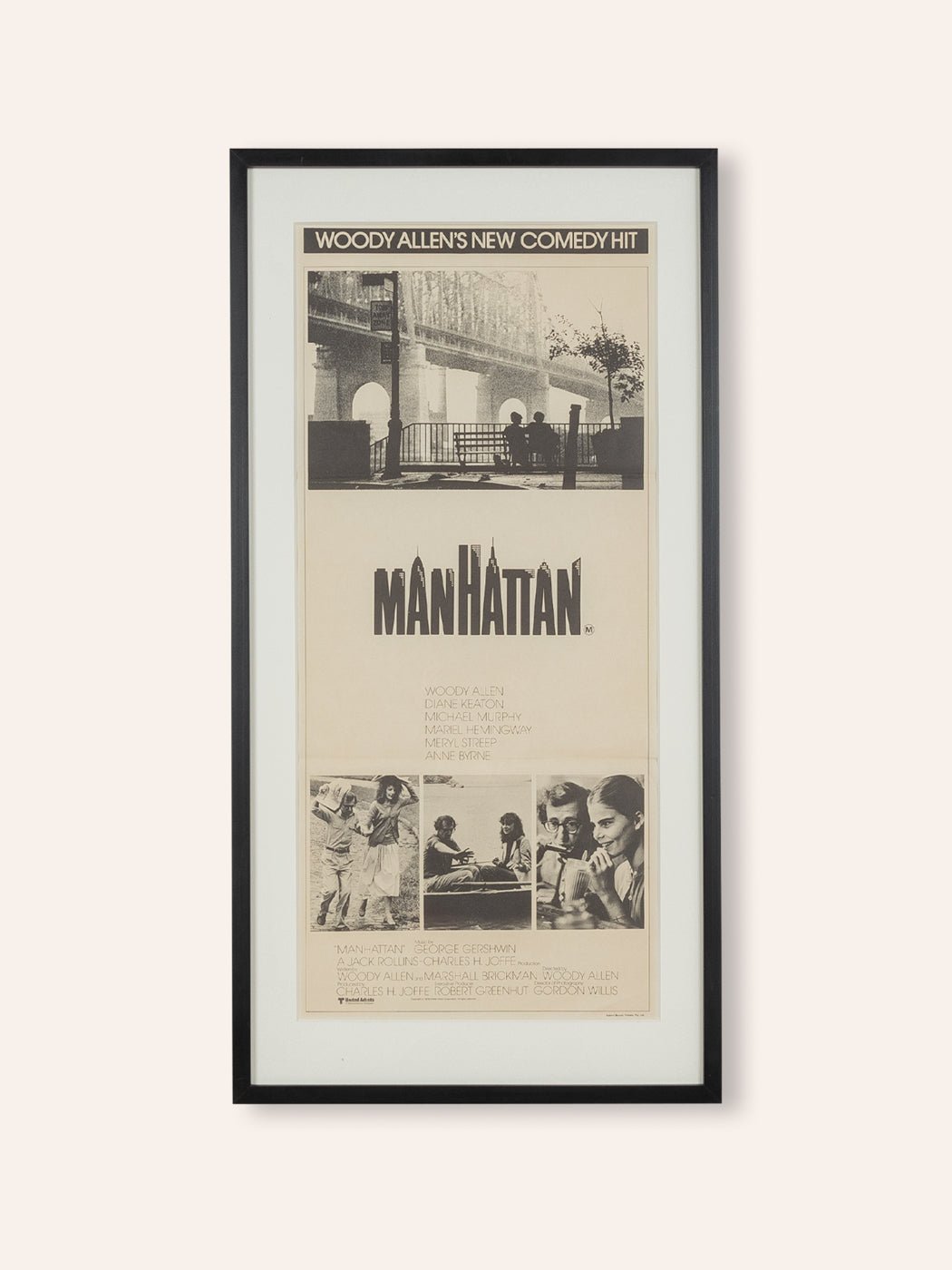 Manhattan, Woody Allen, Filmposter, 44 x 86 cm - Mid Century Friends - Vintage - Retro - Mid Century