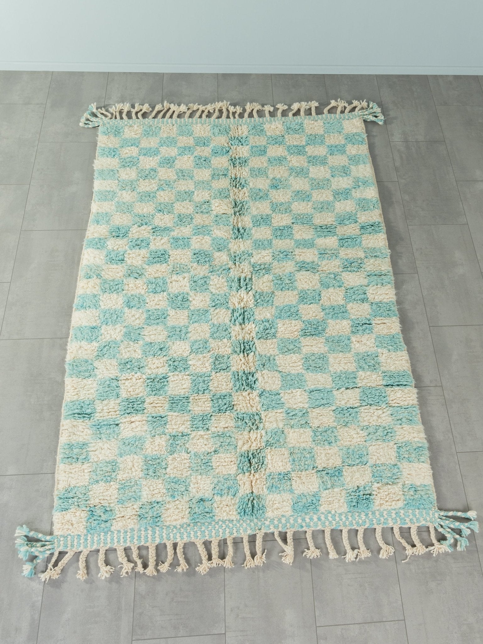 Skyblue Check, Berber Teppich, 152 x 242 - Mid Century Friends - Vintage - Retro - Mid Century