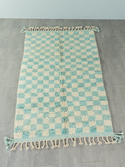 Skyblue Check, Berber Teppich, 152 x 242 - Mid Century Friends - Vintage - Retro - Mid Century