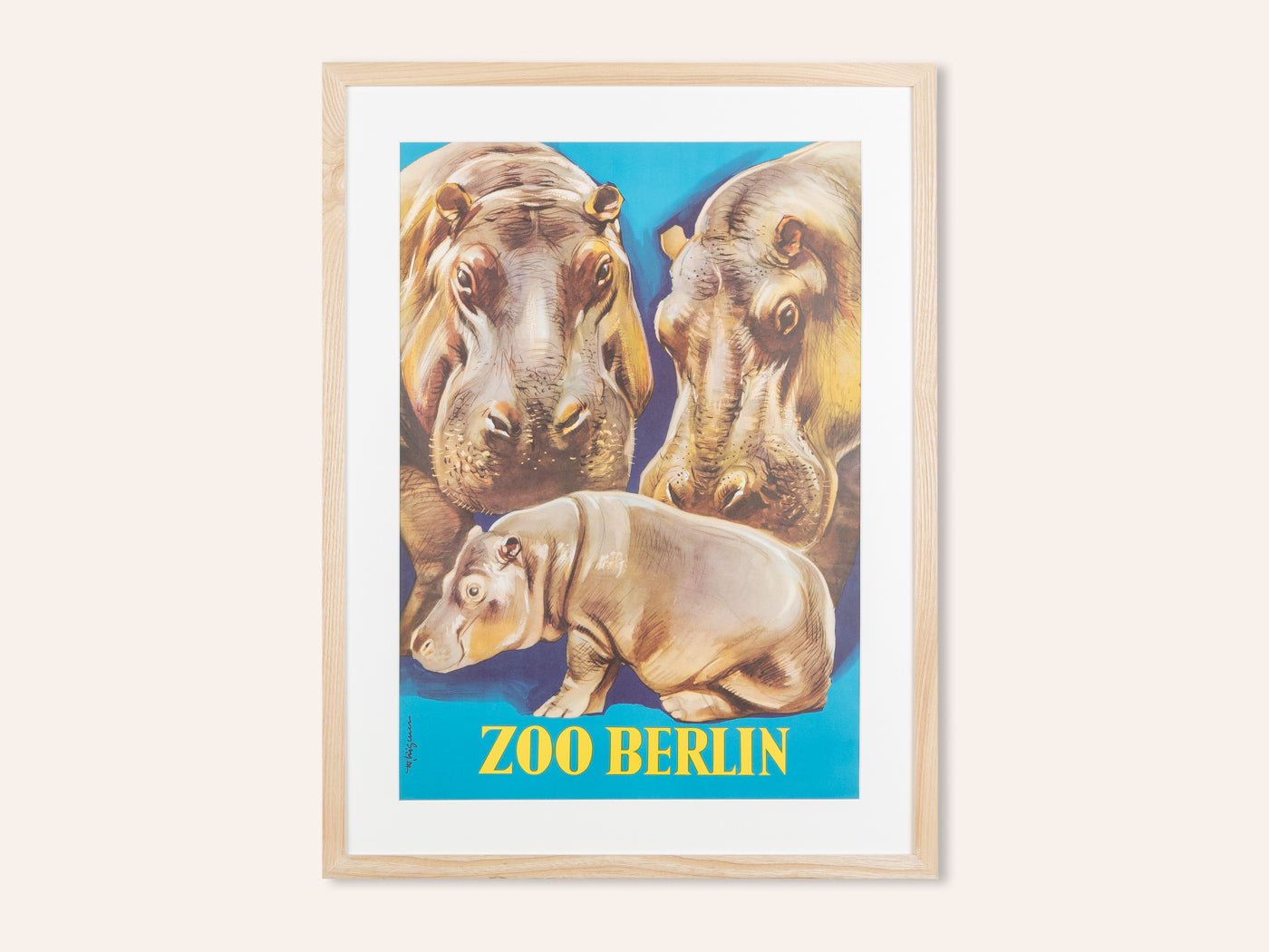 Zoo Berlin, 53 x 70 cm - Mid Century Friends - Vintage - Retro - Mid Century